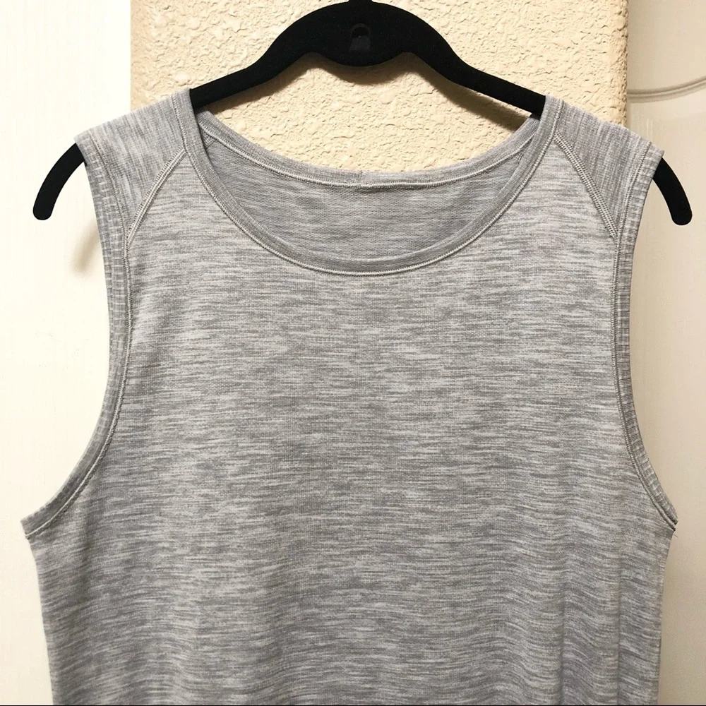 lululemon athletica Heather Gray Sleeveless Ruched Mini Dress